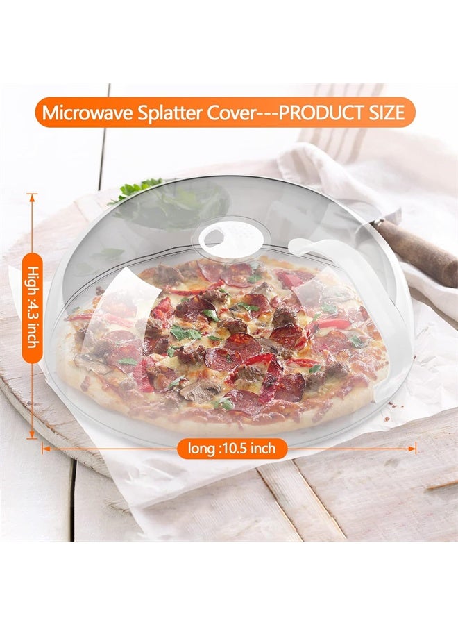 HOMESTAR 2 Pack Microwave Splatter Cover, Clear Microwave Splash Guard Cooker Lid with Handle, Safe Plastic Microwave Plate Cover for Food Splatter - Image 3